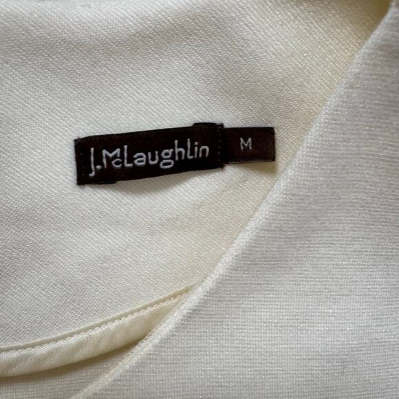 J.McLaughlin White Crew Neck Short Sleeve Loose Fit Mini Tunic Dress Size M - Picture 8 of 11